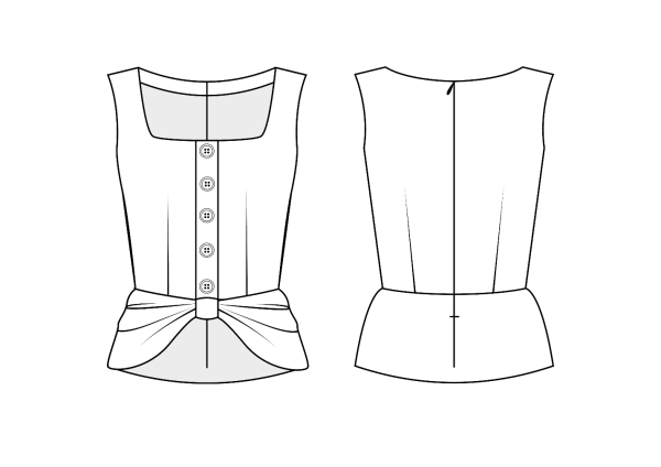 Выкройка: Жилет "Монро"